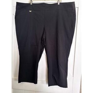 Alfani Plus Size 28W Tummy-Control Capri Black Stretchy Dress Pants Ex Condition